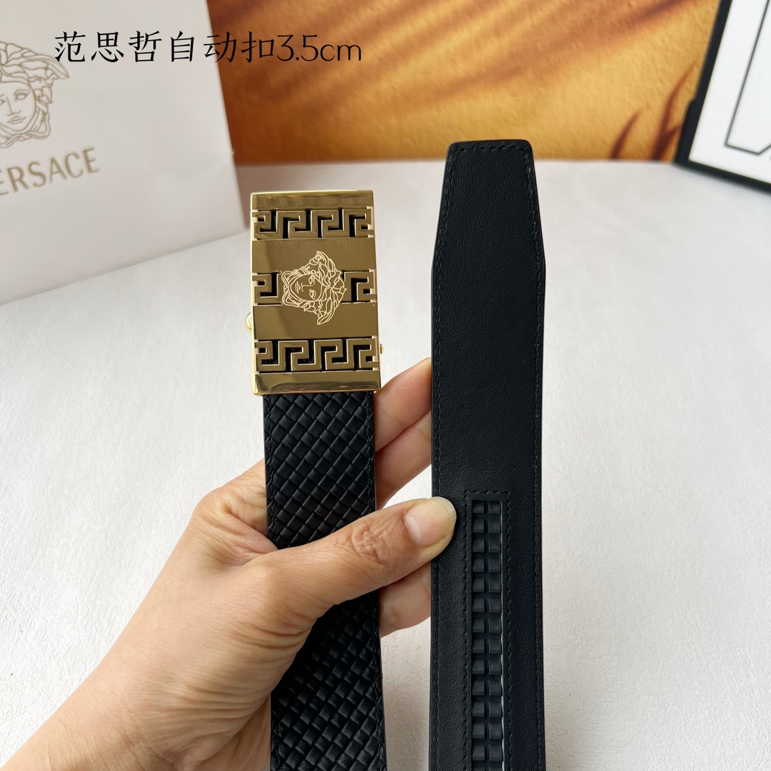 [TOP] VERSACE Cowhide Belt - 3.5CM