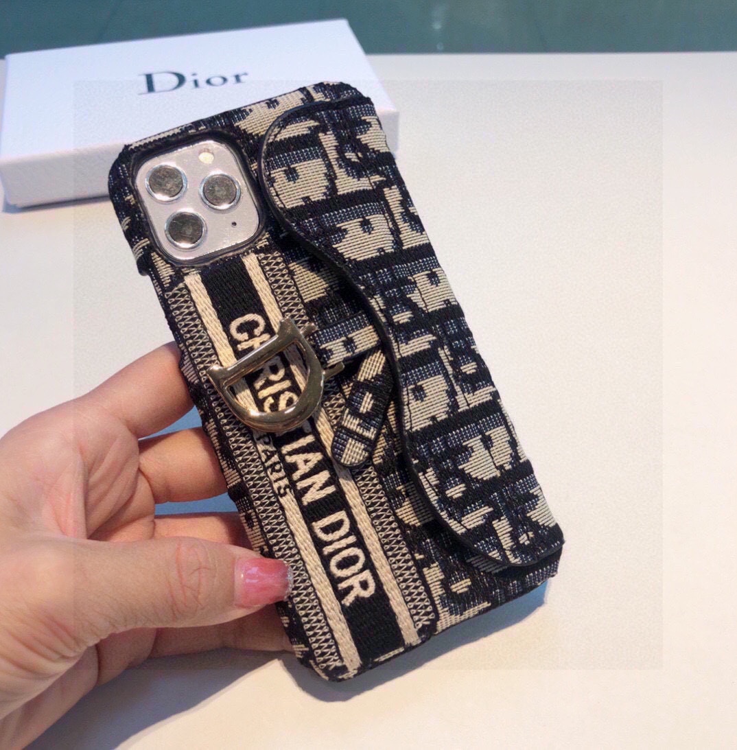 [TOP] Christian Dior Embroidery Card Holder iPhone Case