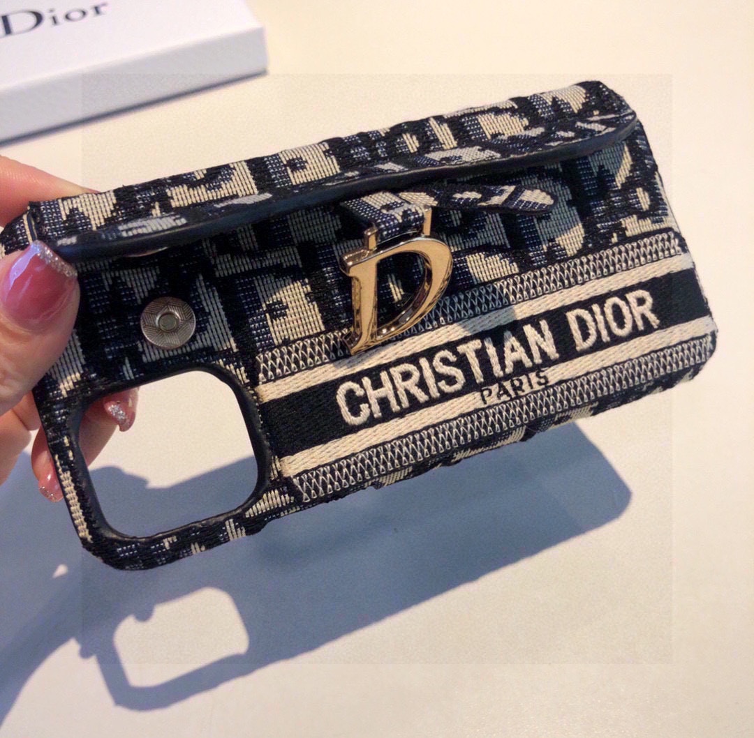 [TOP] Christian Dior Embroidery Card Holder iPhone Case