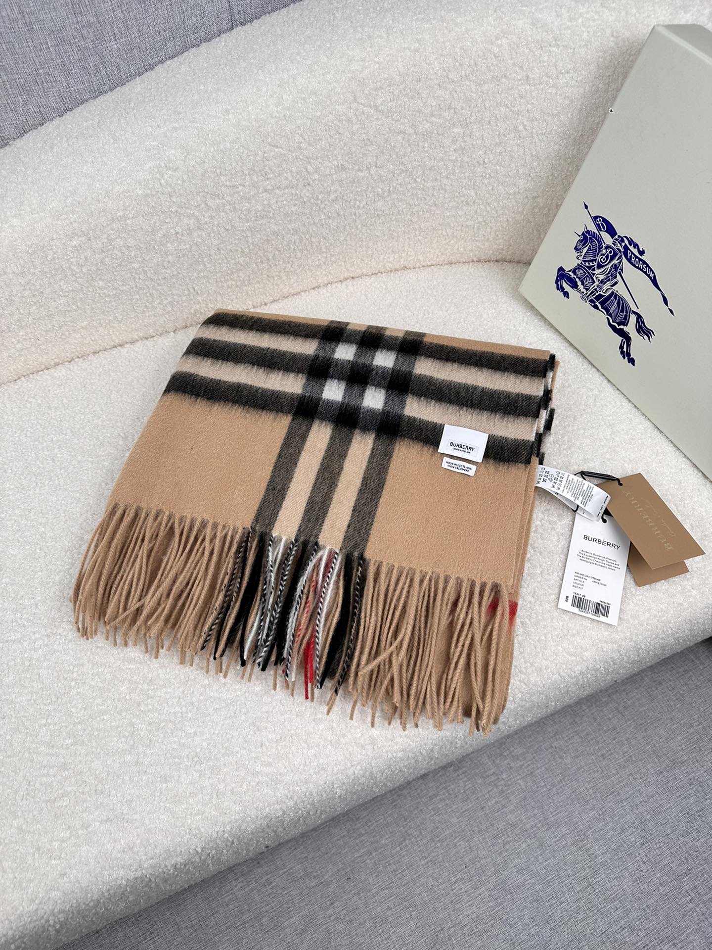 [TOP] BURBERRY Cashmere Scarf  70*200cm  - 2 Colors