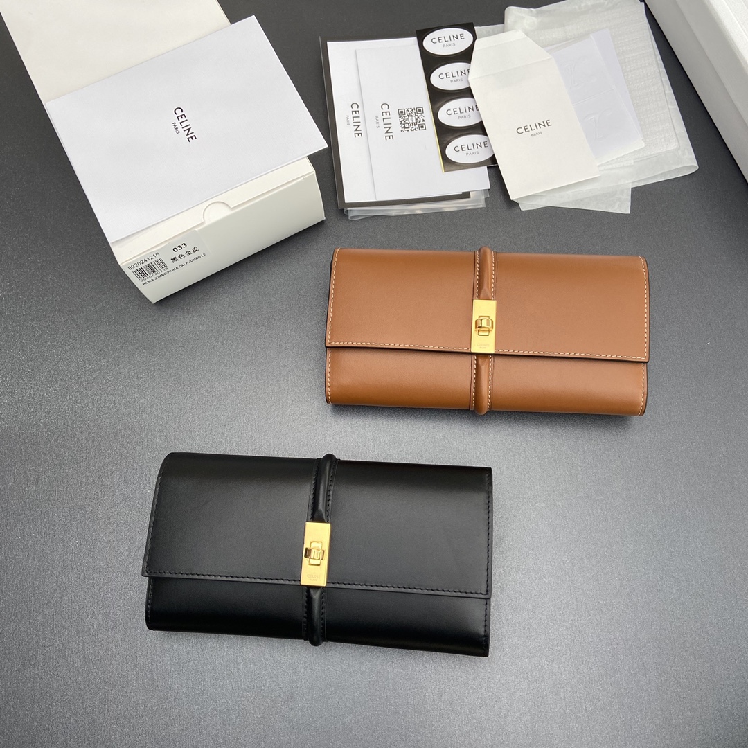 [TOP] CELINE Triomphe Calfskin Wallet 10.2×7.5×2.5cm  - 2 Color