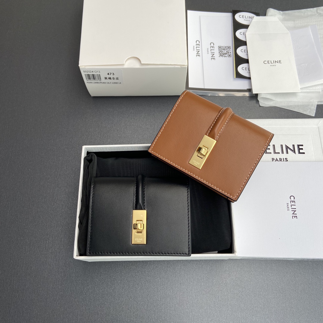 [TOP] CELINE Triomphe Calfskin Card Holder 10.2×7.5×2.5cm - 2 Color