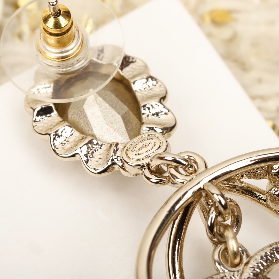 [TOP] CHANEL Birdcage Earrings - Silver