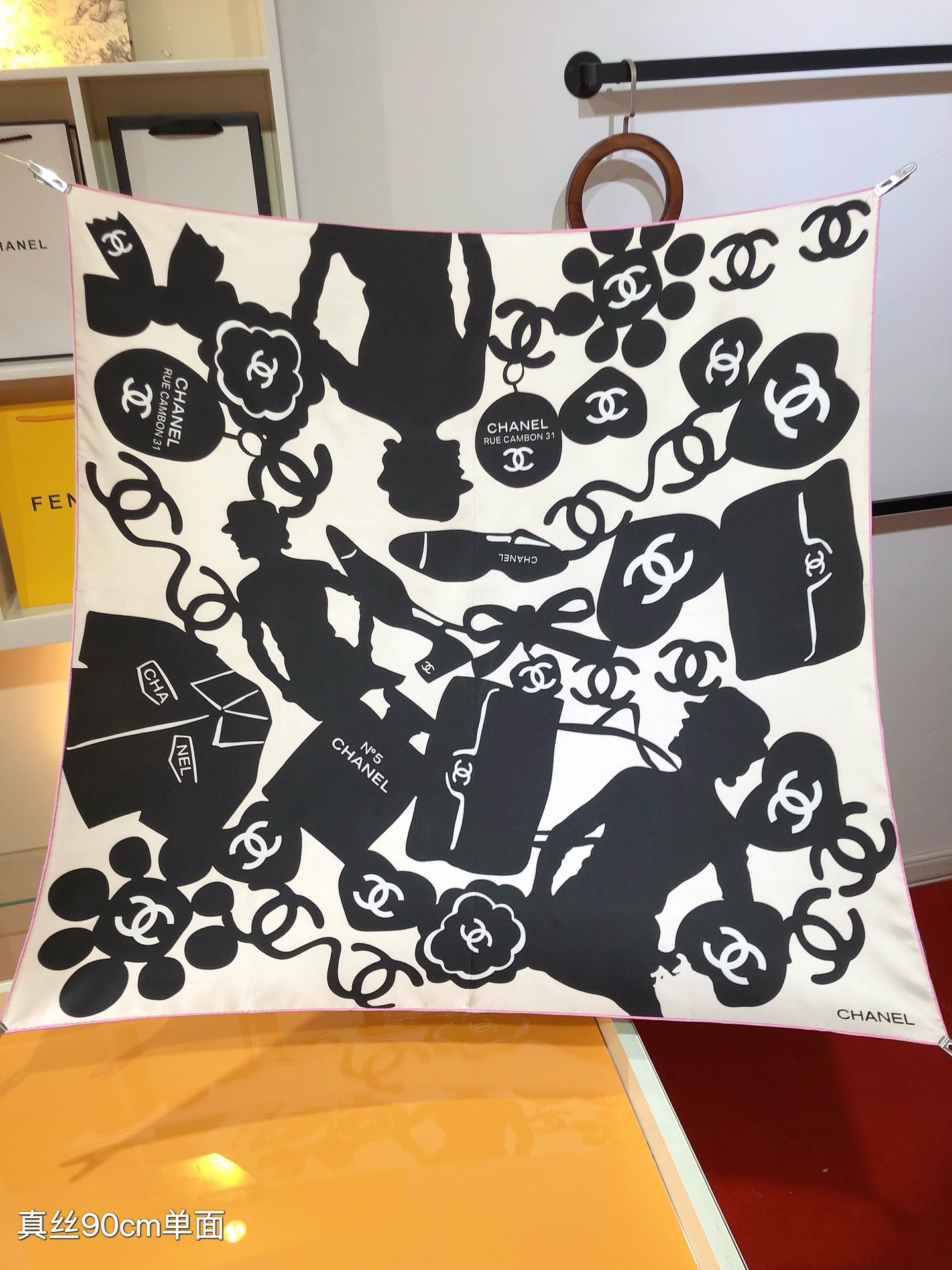 [TOP] CHANEL Silk Scarf 90 x 90 cm-2 Colors