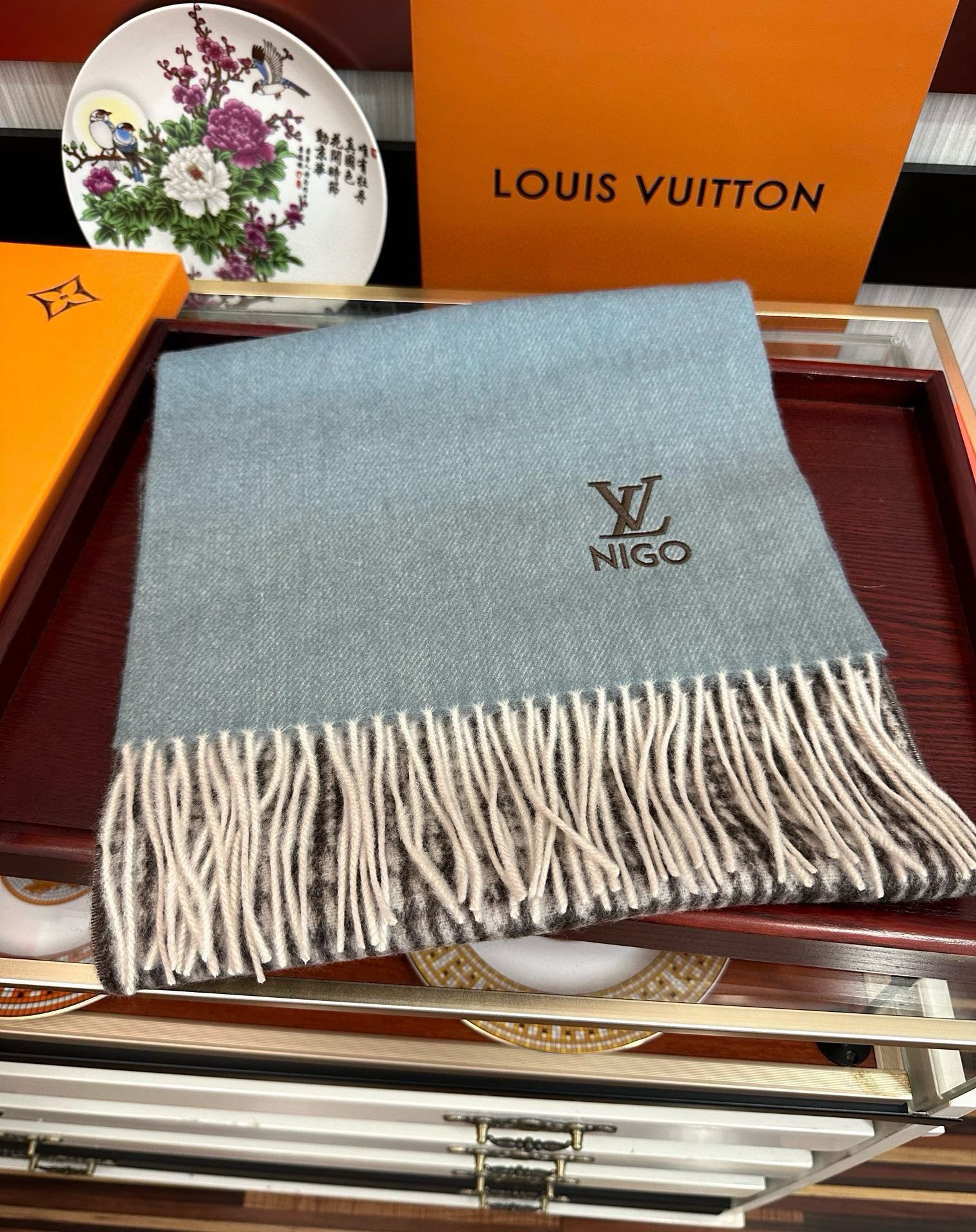 [TOP] Louis Vuitton LV Wool Scarf 32x200cm- 2 Color