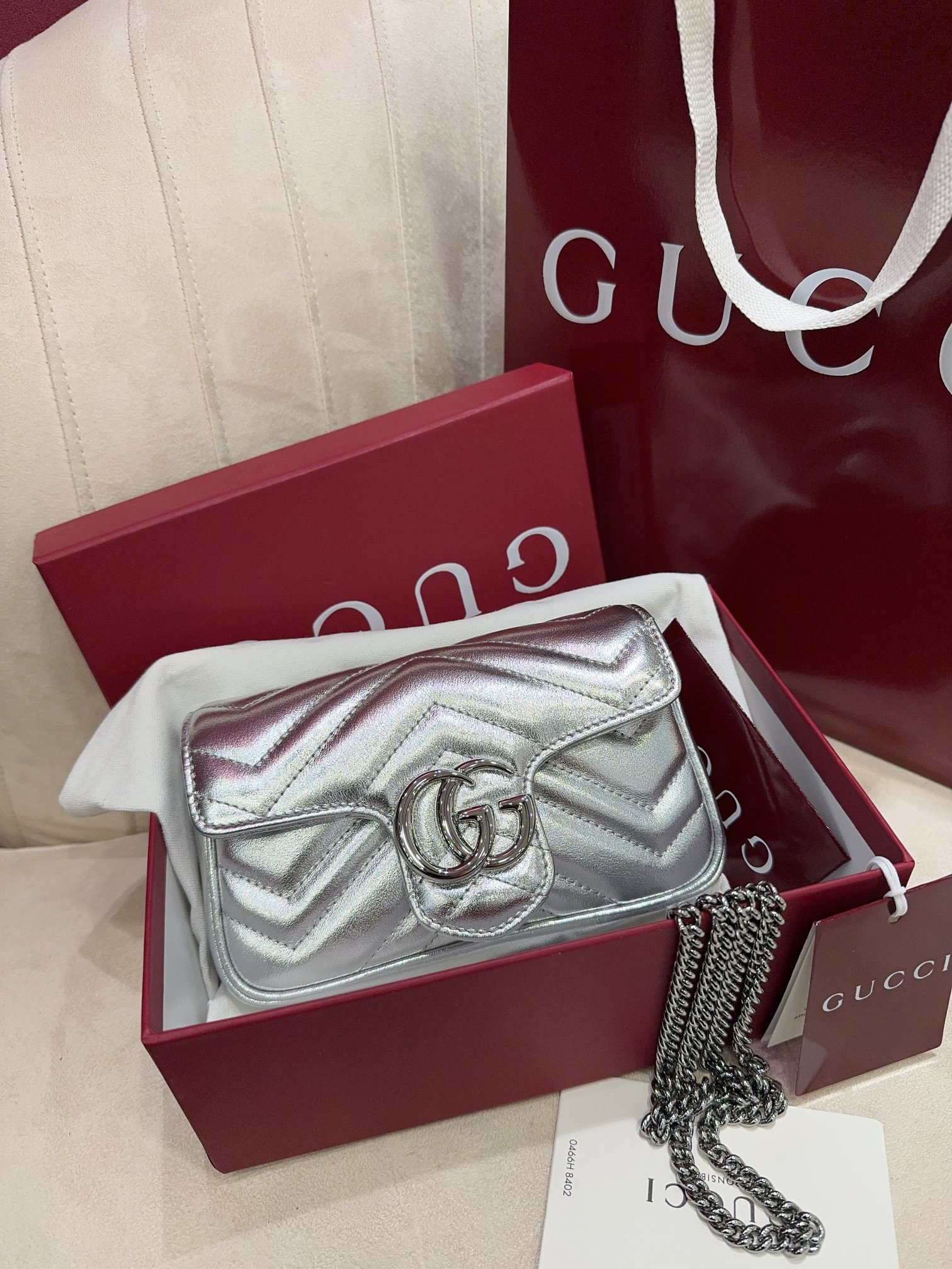 [TOP] GUCCI Geometric Series GG Marmont Bags 16.5*10*5cm /22*13*5cm - 2 Color