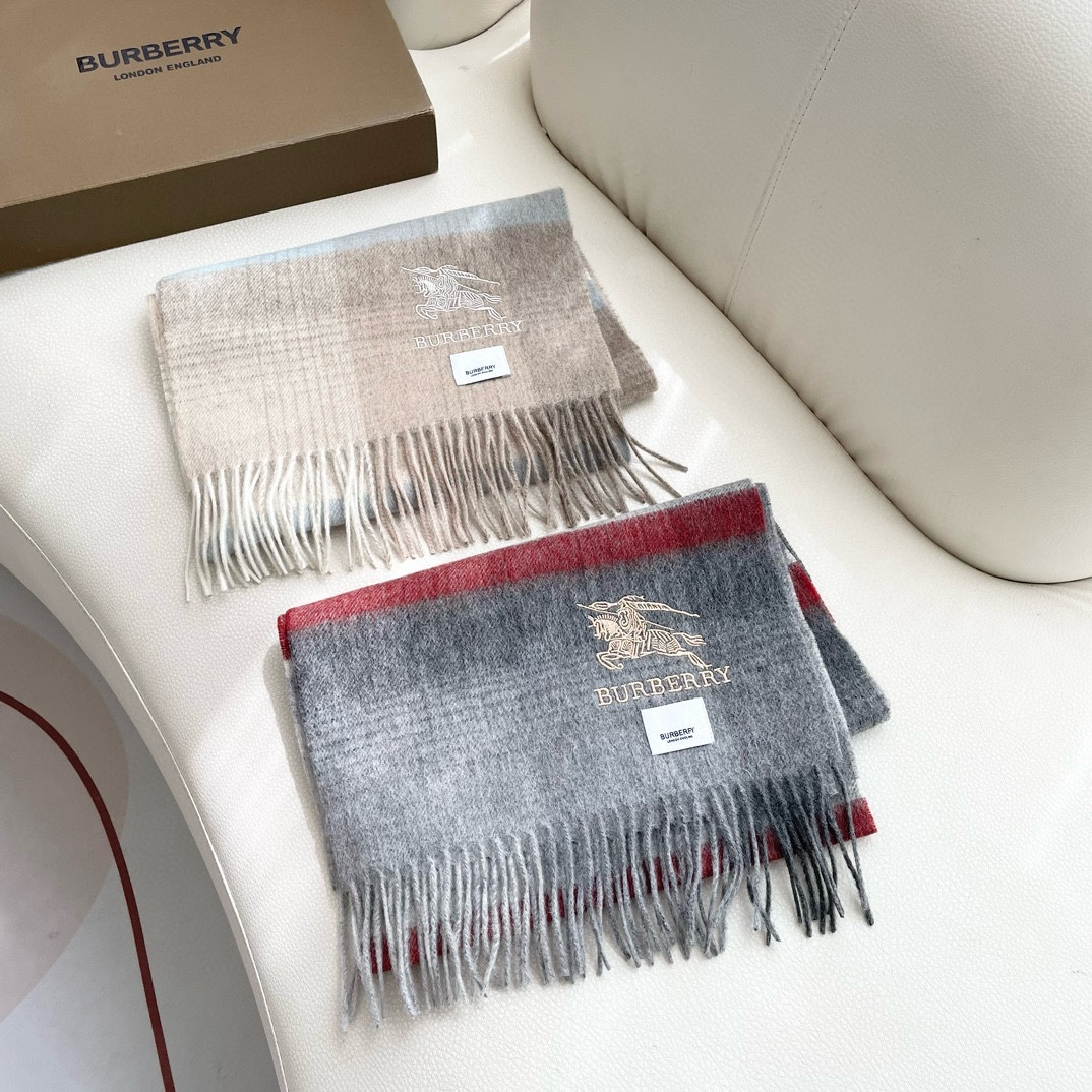 [TOP] BURBERRY Cashmere Scarf  70*200cm  - 2 Colors
