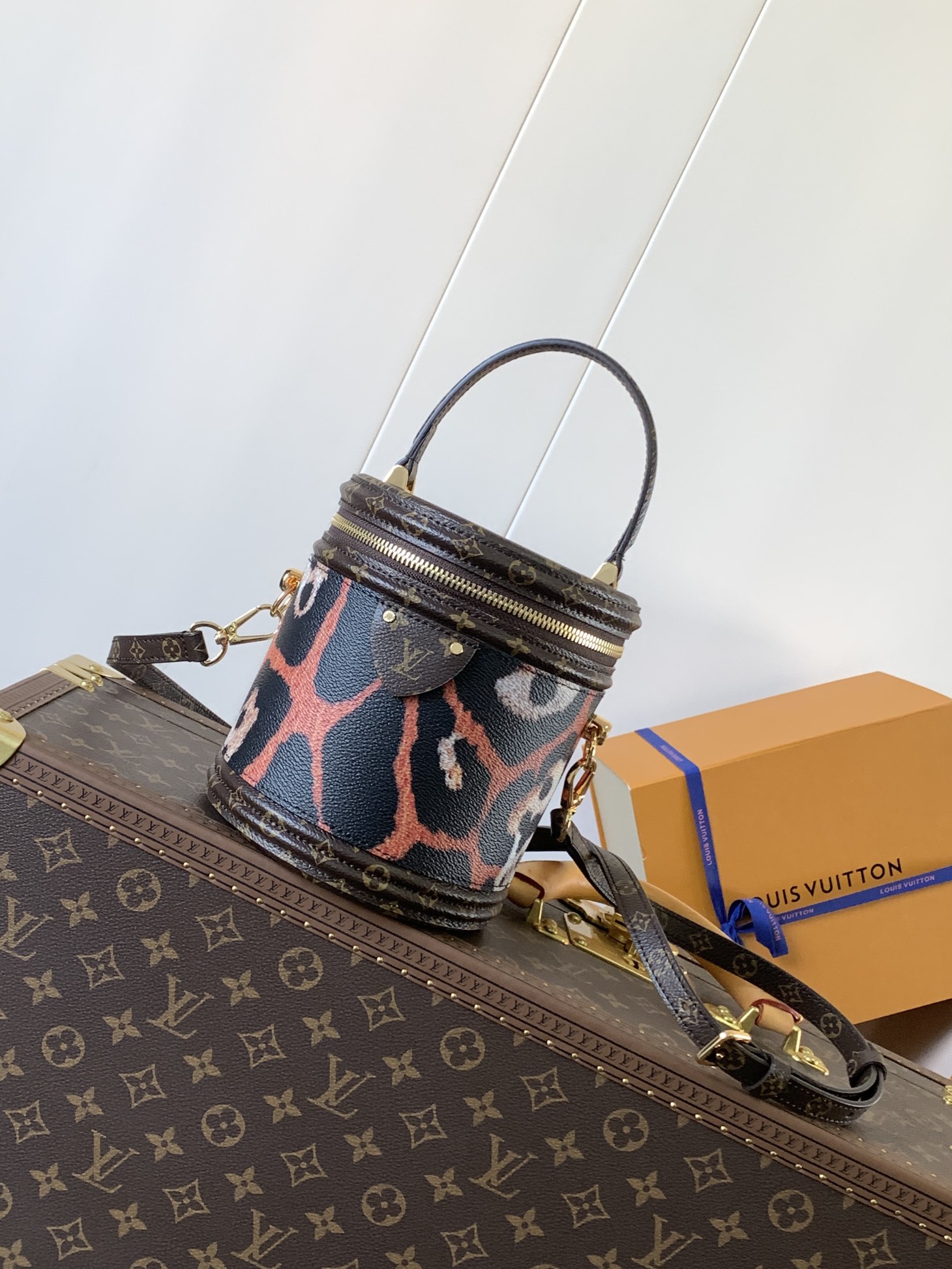 [TOP] Louis Vuitton LV VANITY Bag  15x17x15cm - Black and Red