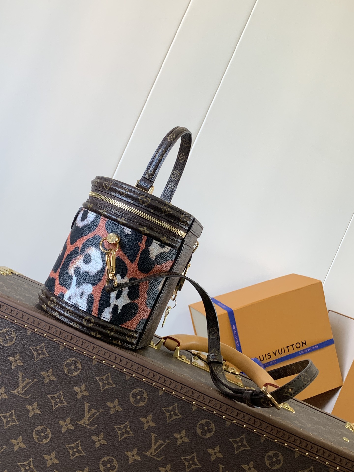 [TOP] Louis Vuitton LV VANITY Bag  15x17x15cm - Black and Red
