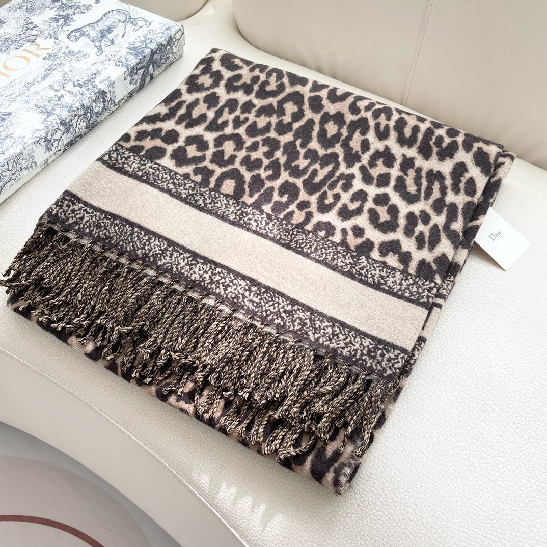 [TOP] Christian Dior Scarf 140*140cm - Brown