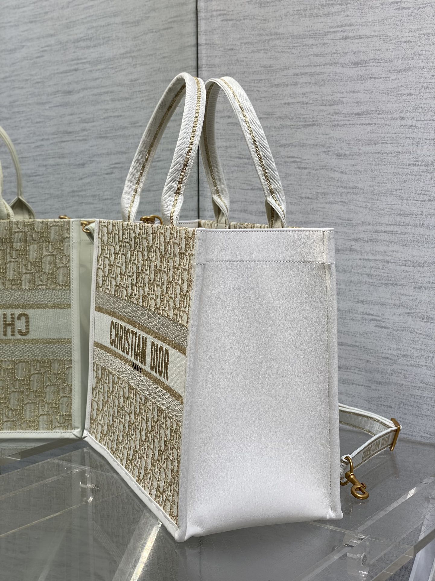 [TOP] Christian Dior Book Tote Bag  26*12*21cm/36*16*27cm - Beige