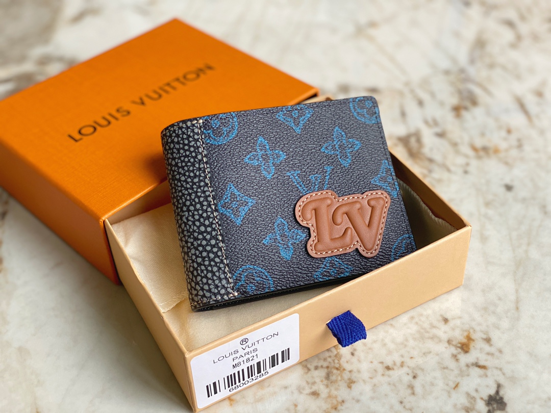 [TOP] Louis Vuitton LV Men's Cowhide Wallet 11 x 8.5 x 2 cm - Black