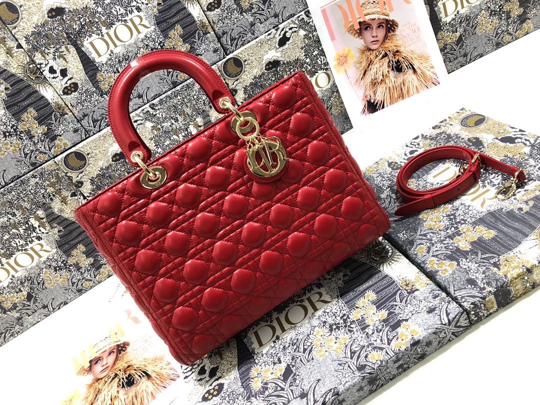 [TOP] Christian Dior Lady Dior Bags Seven Grids New Clamshell Bag 32*25*11cm - 5 Colors