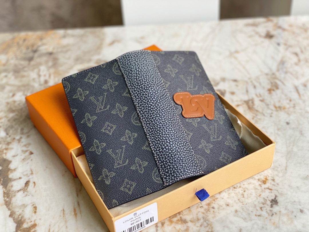 [TOP] Louis Vuitton LV Men's Cowhide Wallet 10 x 19 x 2 cm - Black
