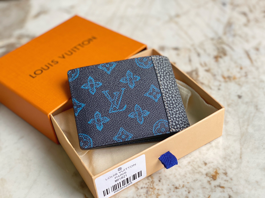 [TOP] Louis Vuitton LV Men's Cowhide Wallet 11 x 8.5 x 2 cm - Black