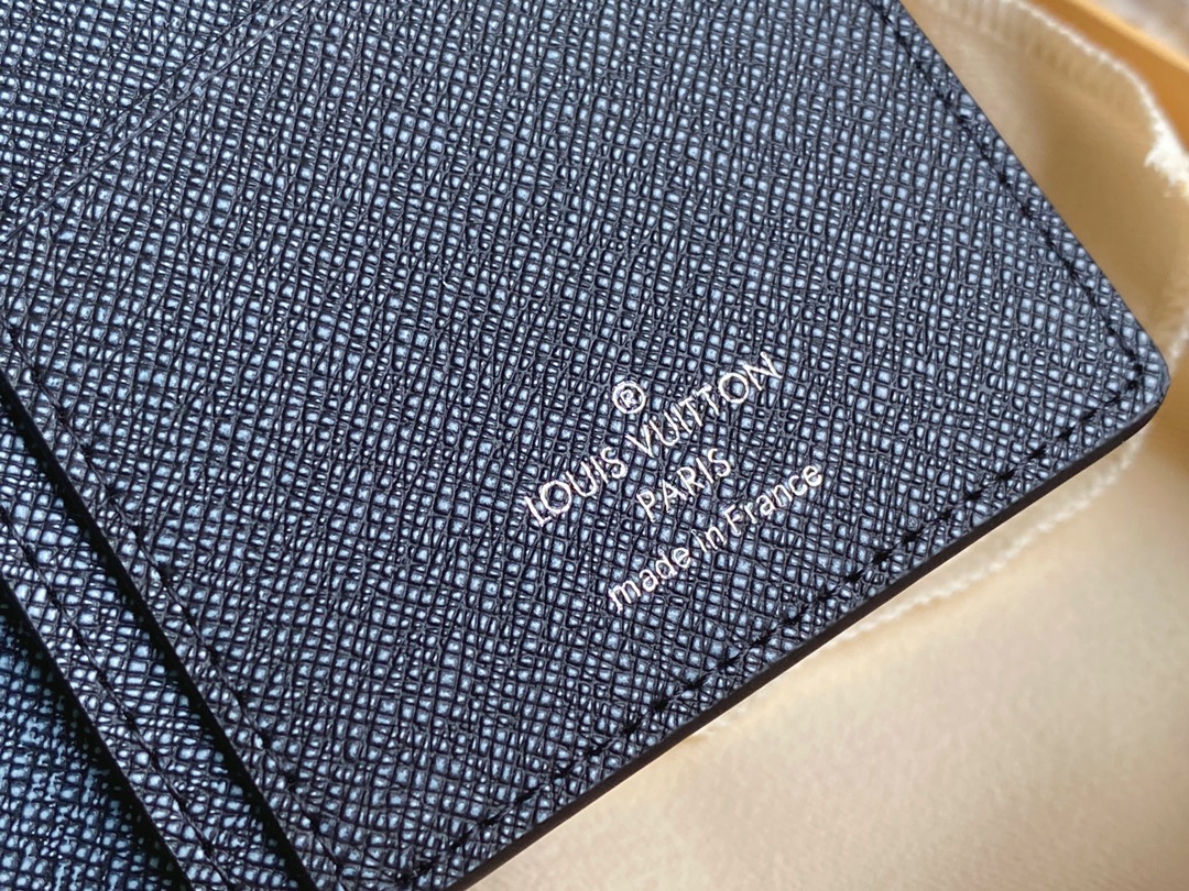 [TOP] Louis Vuitton LV Men's Cowhide Wallet 10 x 19 x 2 cm - Black