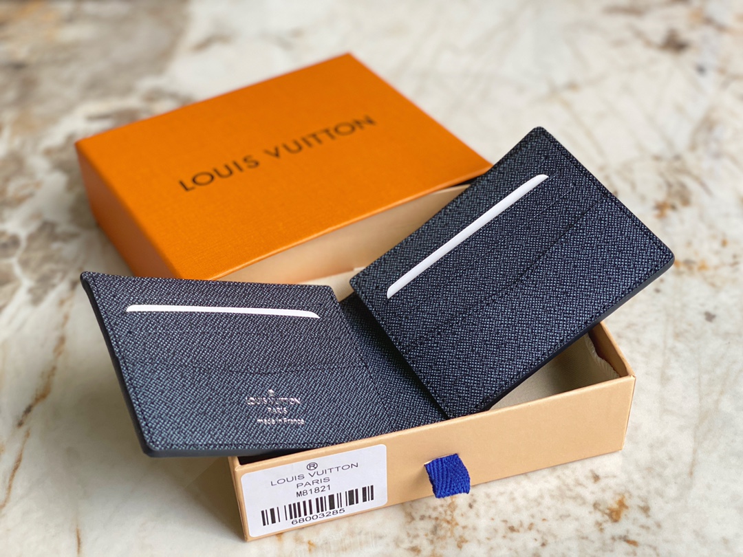 [TOP] Louis Vuitton LV Men's Cowhide Wallet 11 x 8.5 x 2 cm - Black