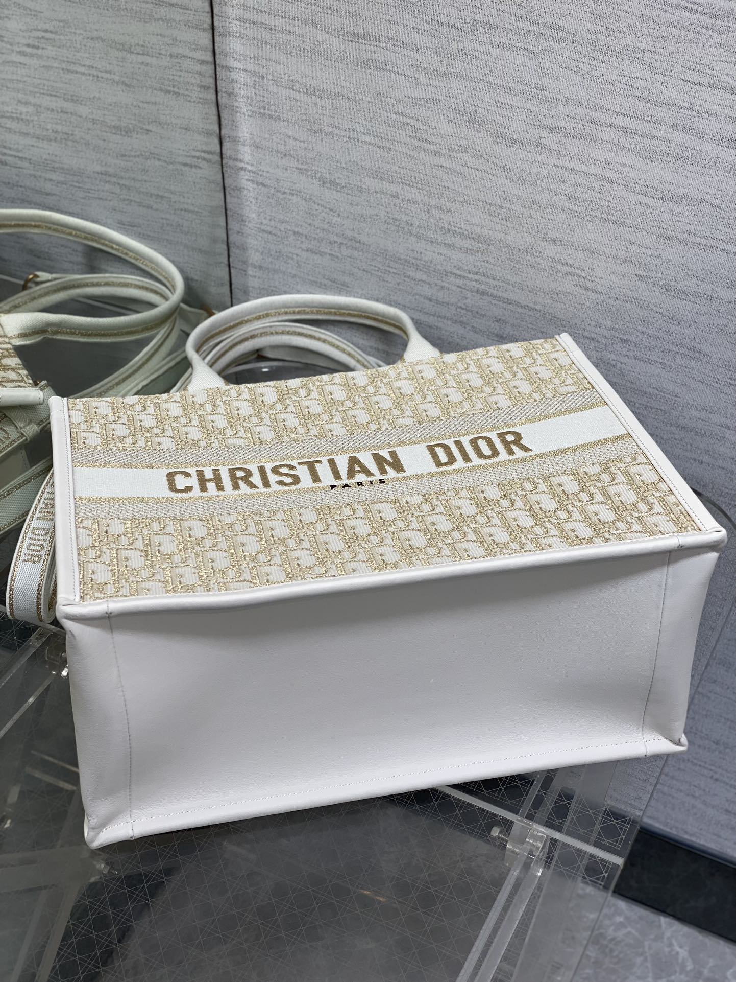 [TOP] Christian Dior Book Tote Bag  26*12*21cm/36*16*27cm - Beige