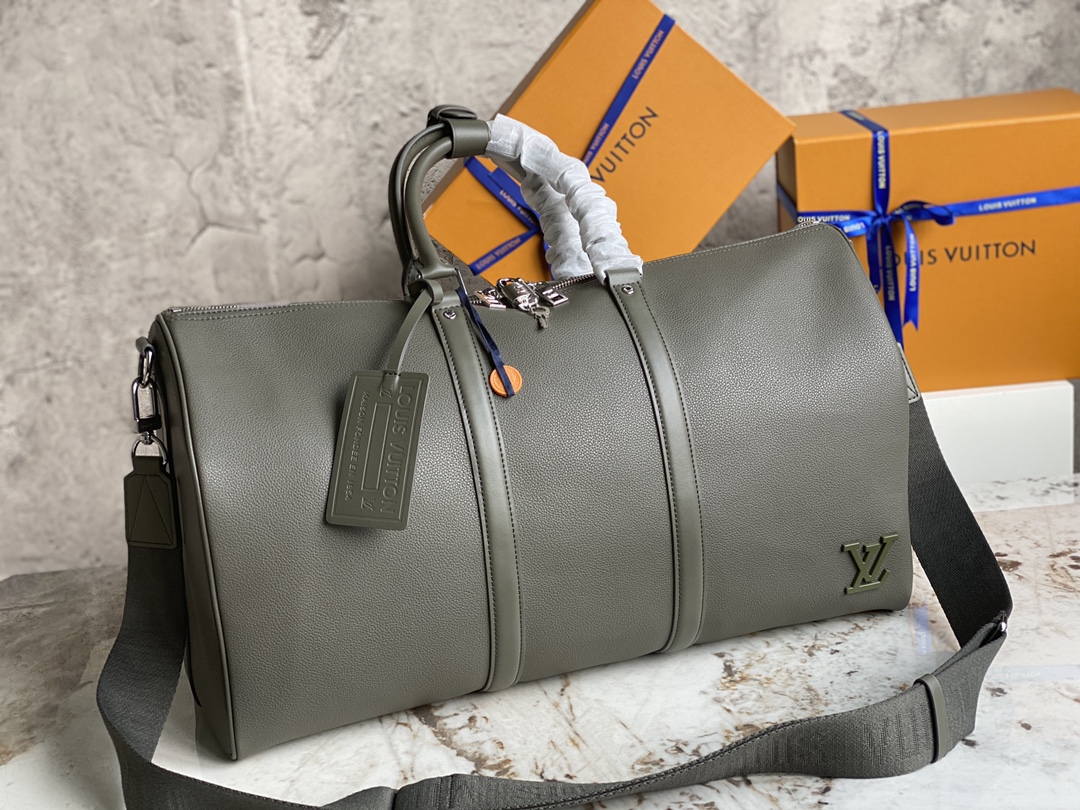 [TOP] Louis Vuitton LV Keepall BANDOULIÈRE 50 Travel Bag 50 x 29 x 23 cm - Green