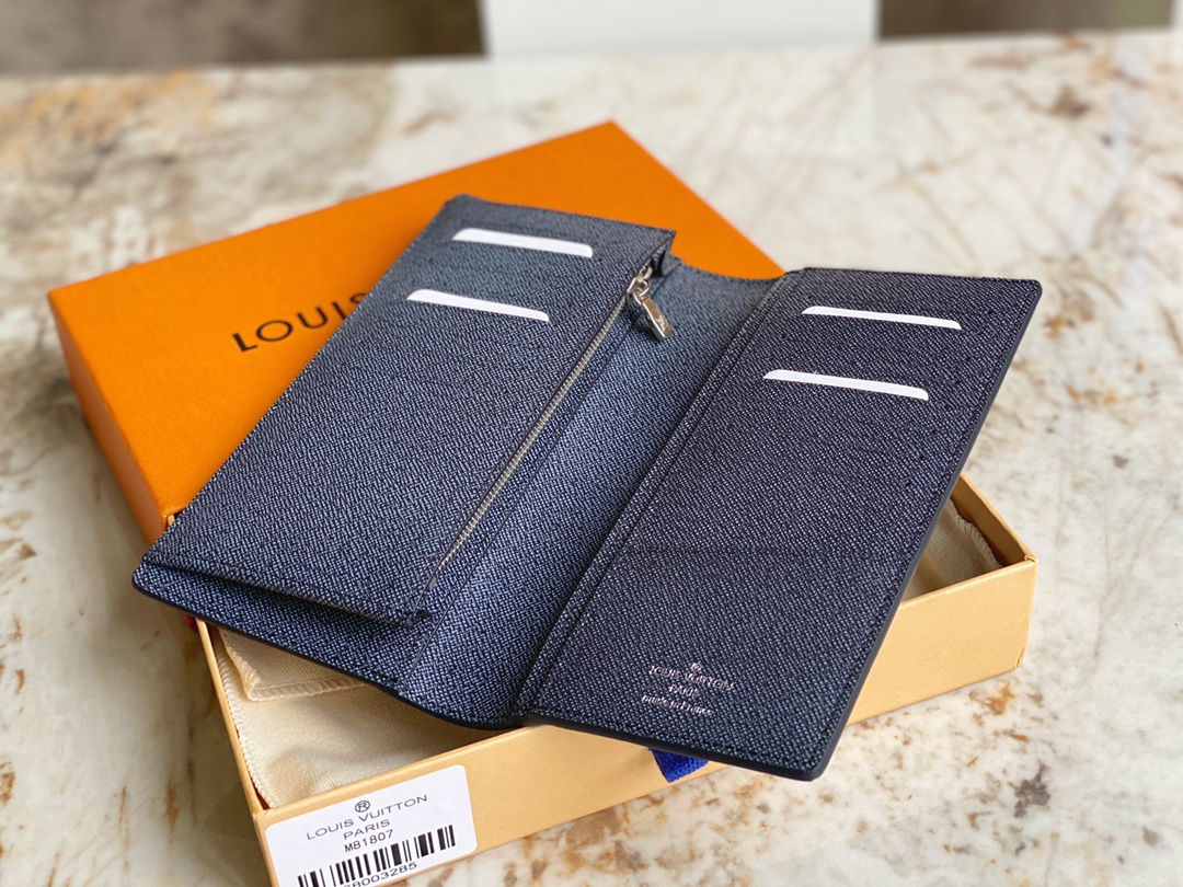 [TOP] Louis Vuitton LV Men's Cowhide Wallet 10 x 19 x 2 cm - Black