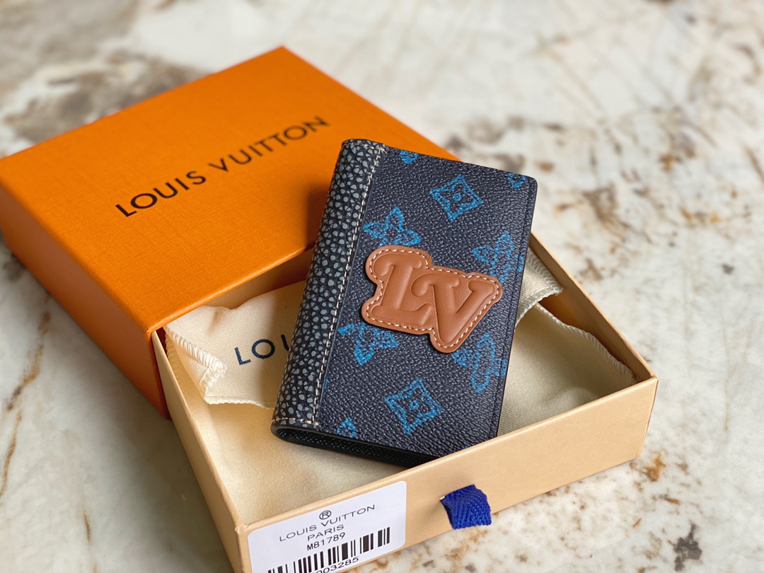 [TOP] Louis Vuitton LV Men's Cowhide Wallet 7.5 x 11.1 x 1  cm - Black