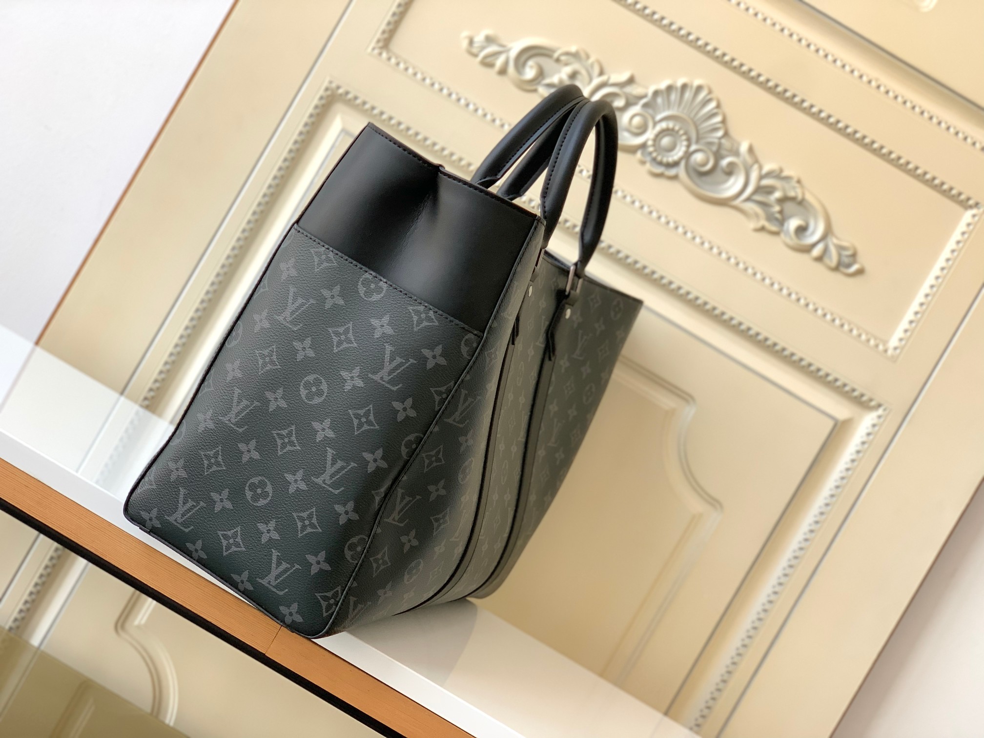 [TOP] Louis Vuitton LV Sac Plat 24H Tote Bag 44 x 33 x 18cm - Black