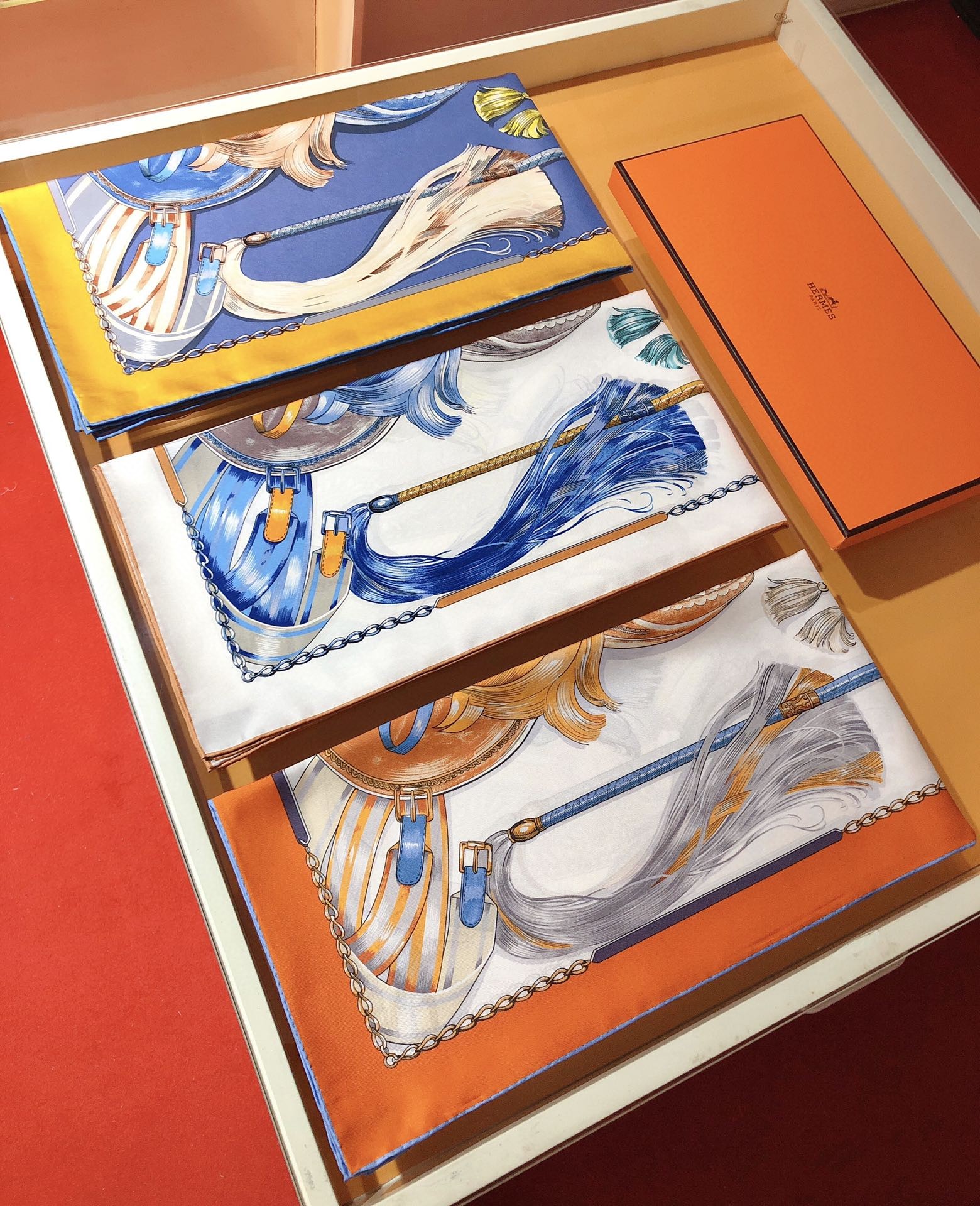 [TOP] HERMES Square Silk Scarf 90X90cm - 3 Colors