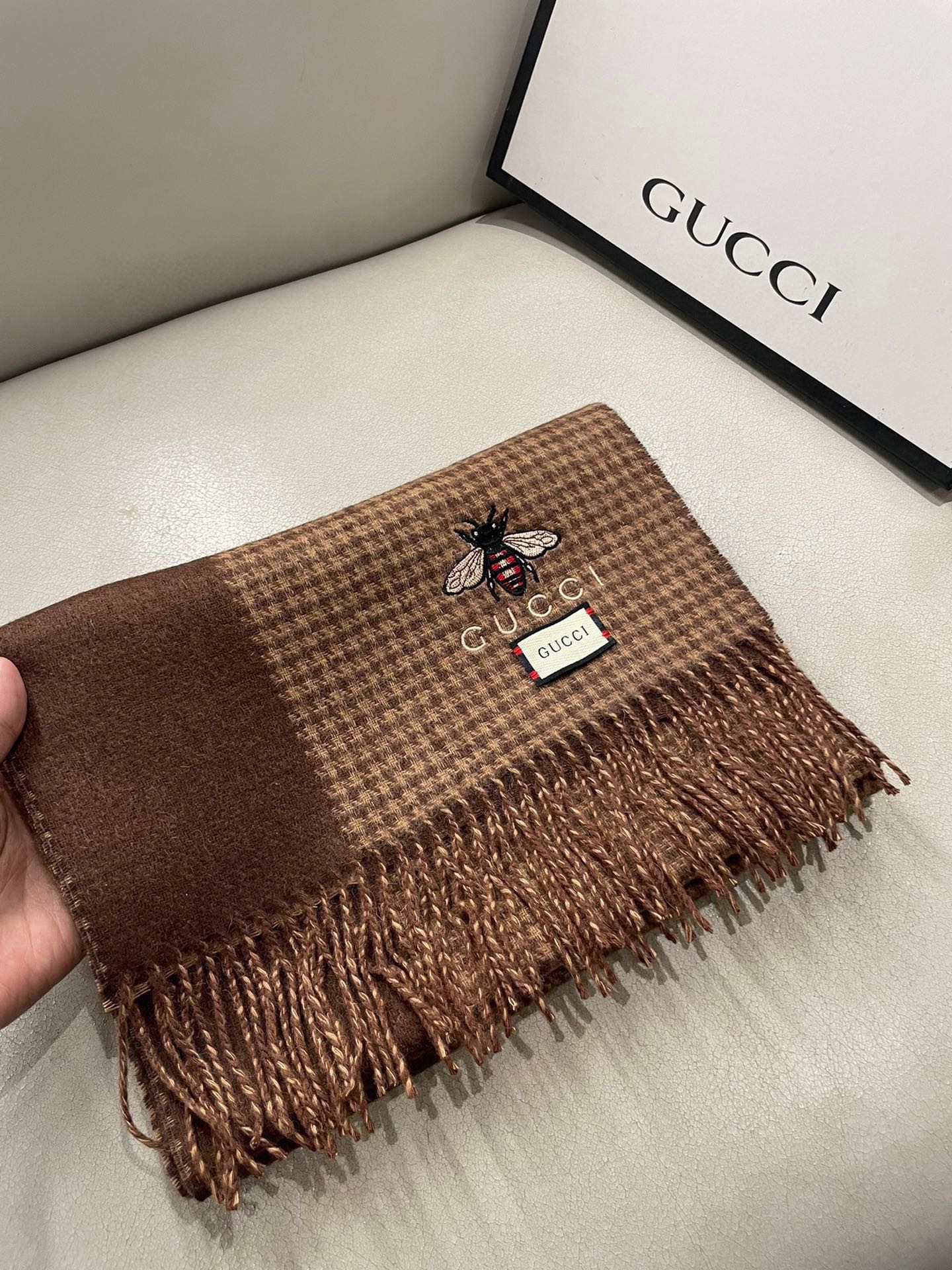 [TOP] GUCCI Cashmere Scarf 32×180cm - 2 Colors