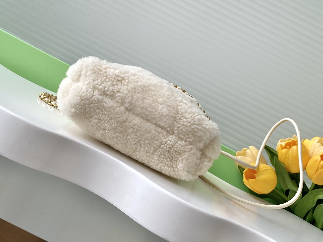 [TOP] CHANEL 22 Bag Wool 19x20x6cm/35x37x7cm - Beige