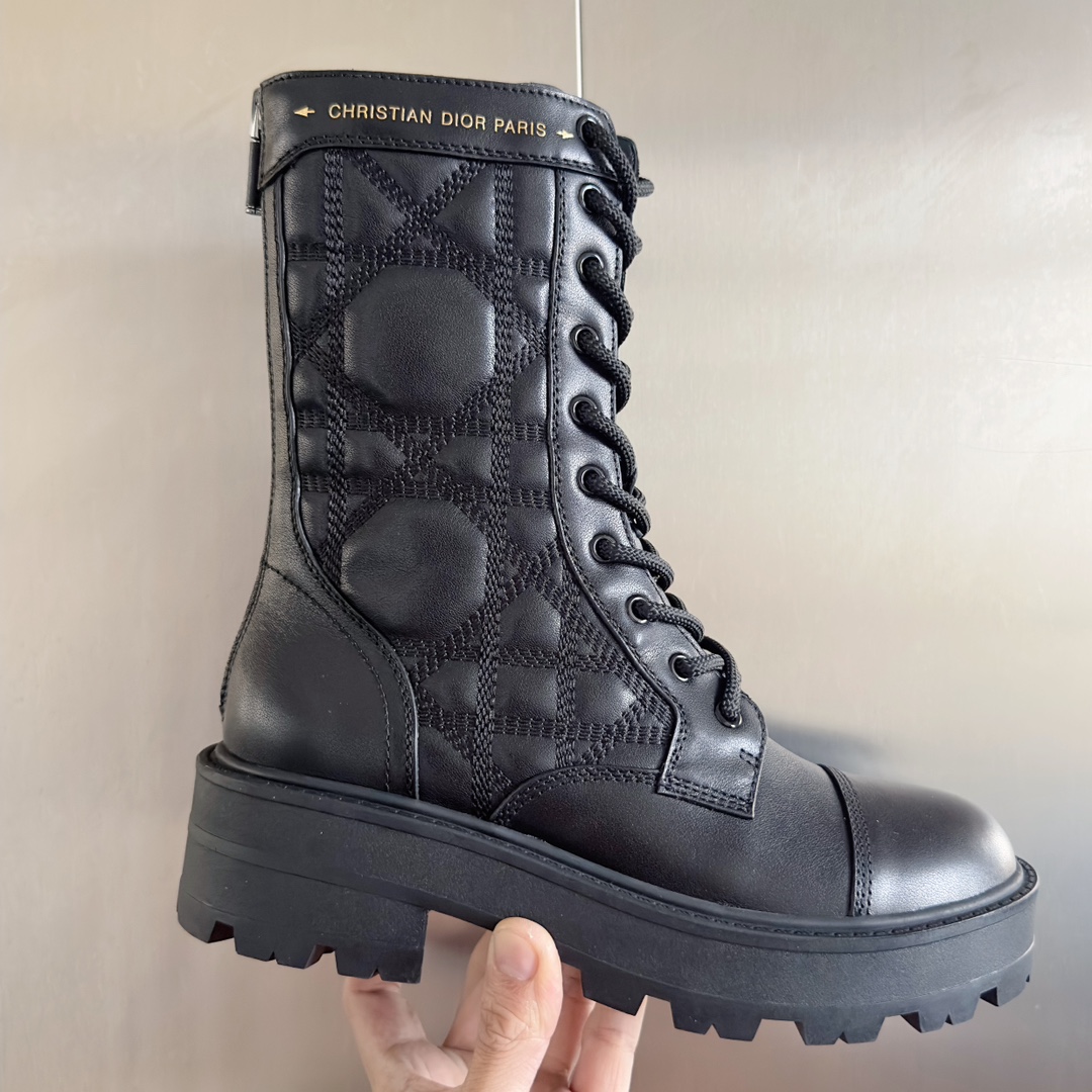 [TOP] Christian Dior Rattan Ankle Bootss Cowhide - 3 Colour