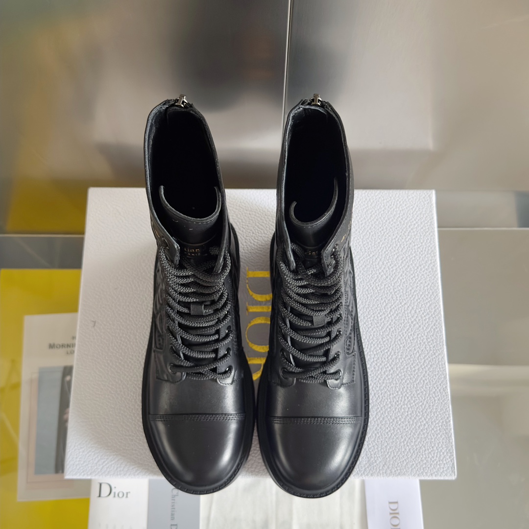 [TOP] Christian Dior Rattan Ankle Bootss Cowhide - 3 Colour