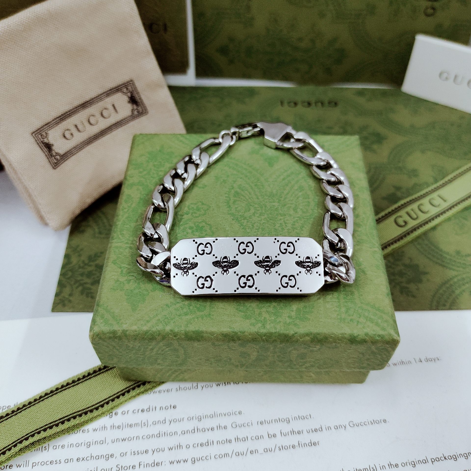 [TOP] GUCCI Bee Bracelet - Silver