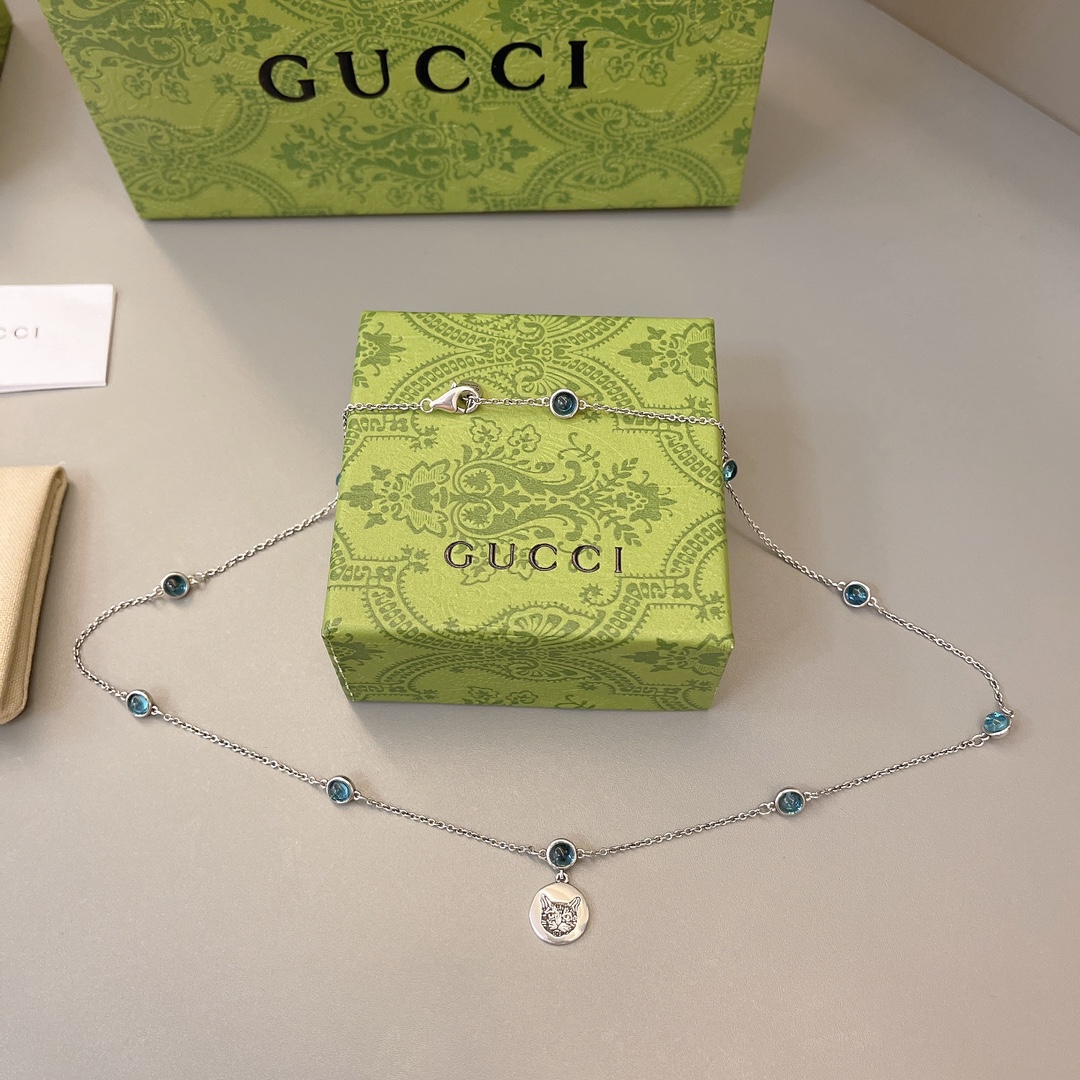 [TOP] GUCCI GG Necklace - Silver