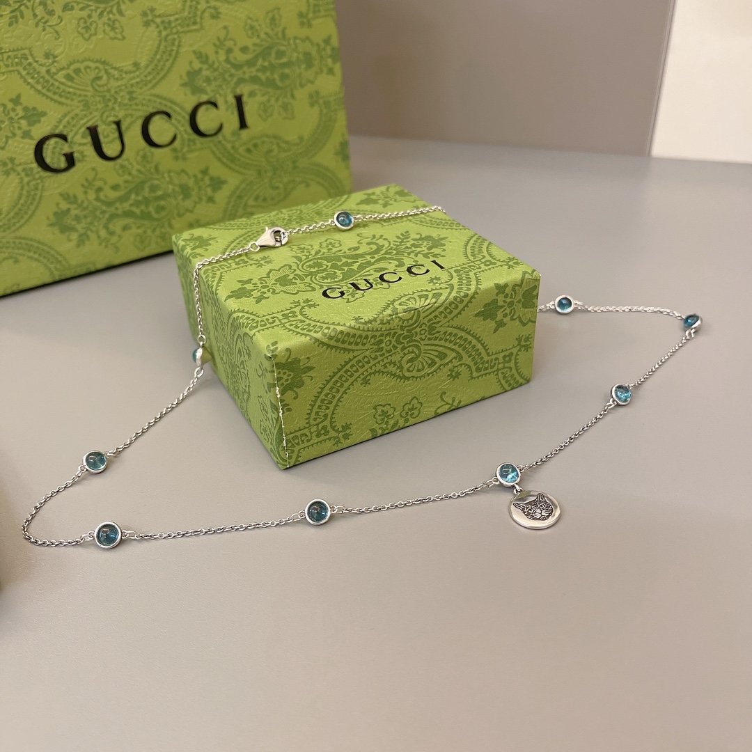 [TOP] GUCCI GG Necklace - Silver