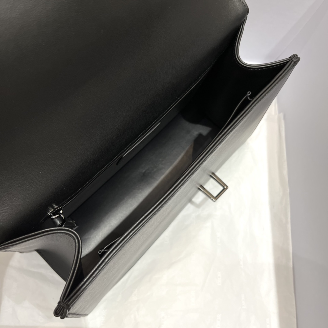 [Top] Christian Dior Montaigne Bag Sheepskin 25*8*15cm - Black