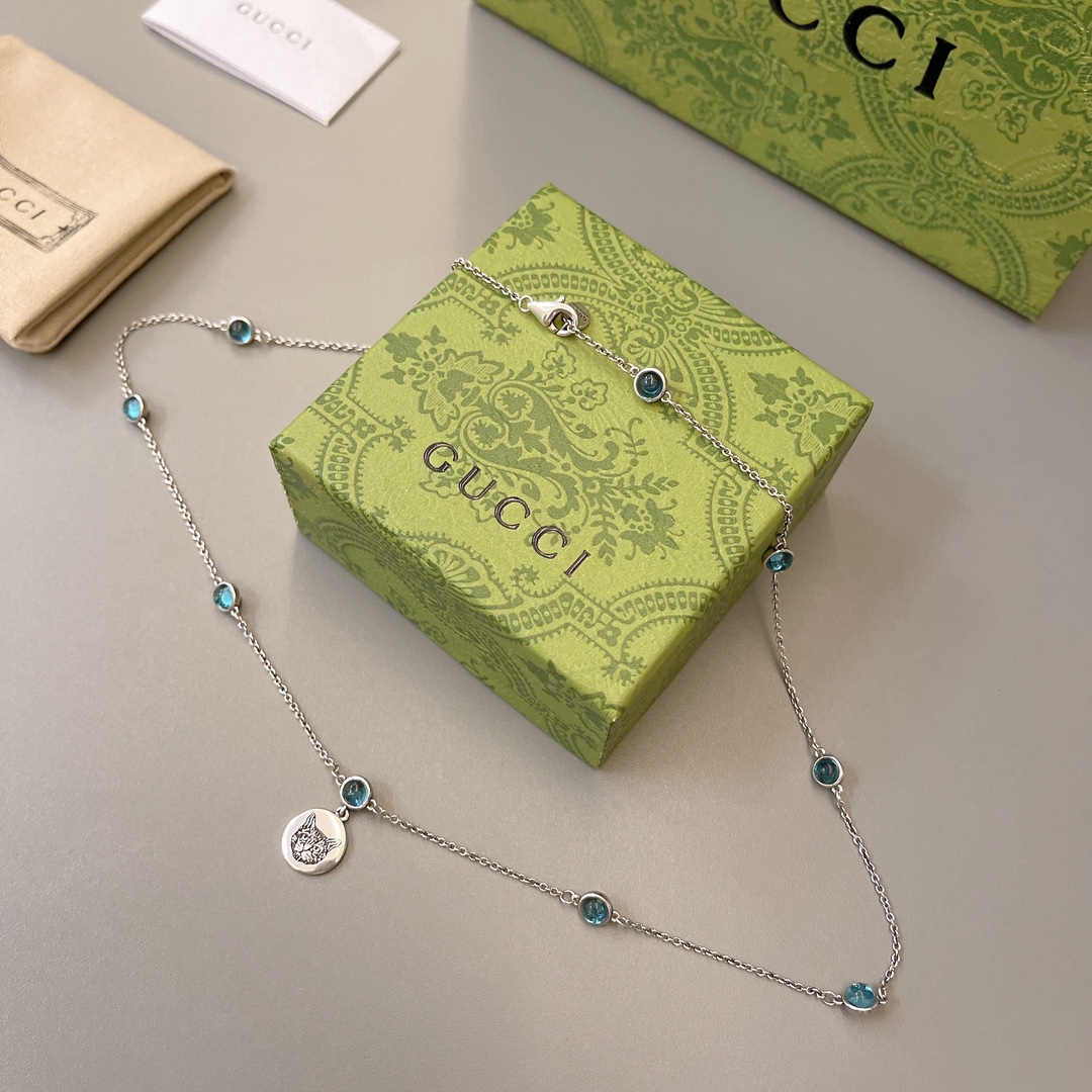 [TOP] GUCCI GG Necklace - Silver