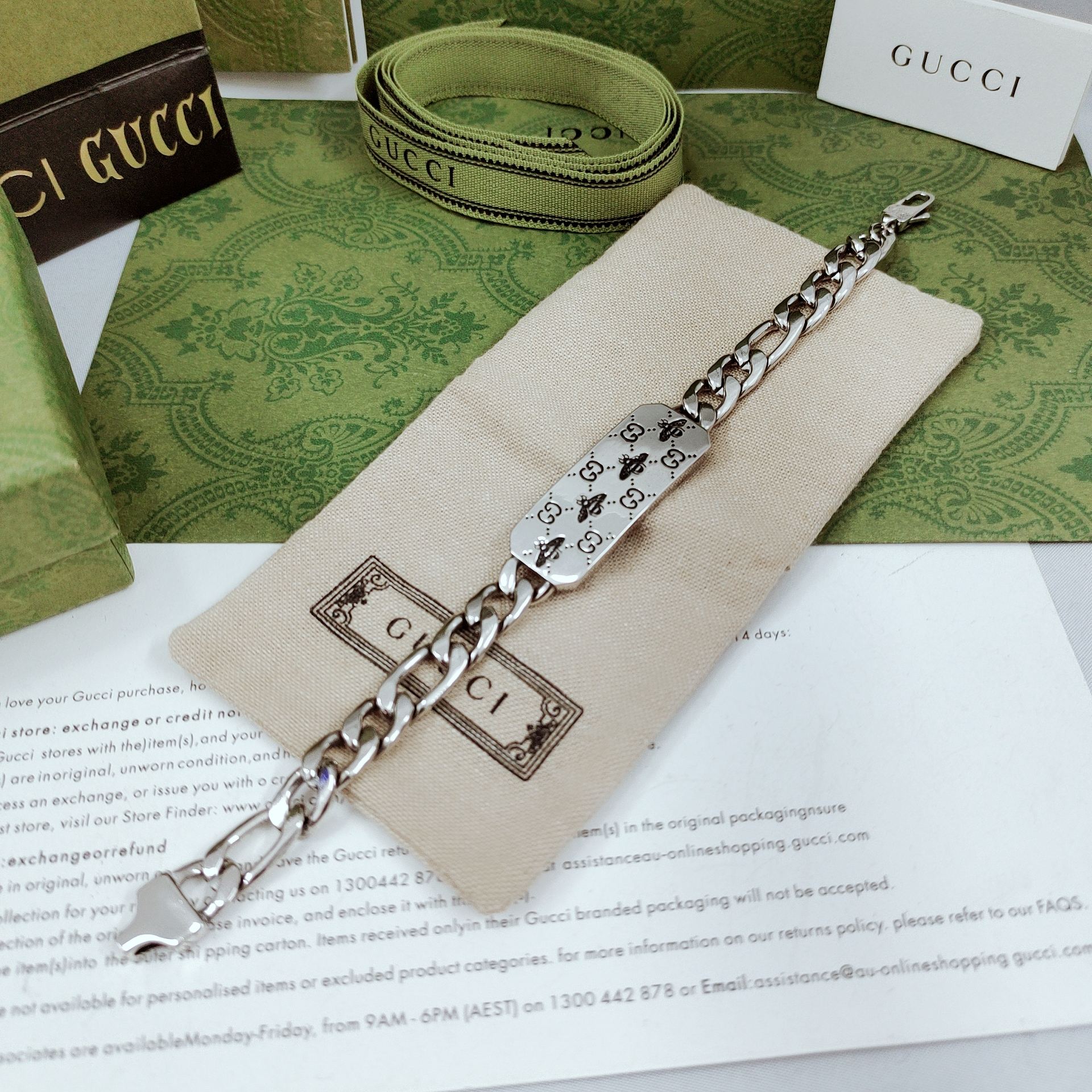 [TOP] GUCCI Bee Bracelet - Silver
