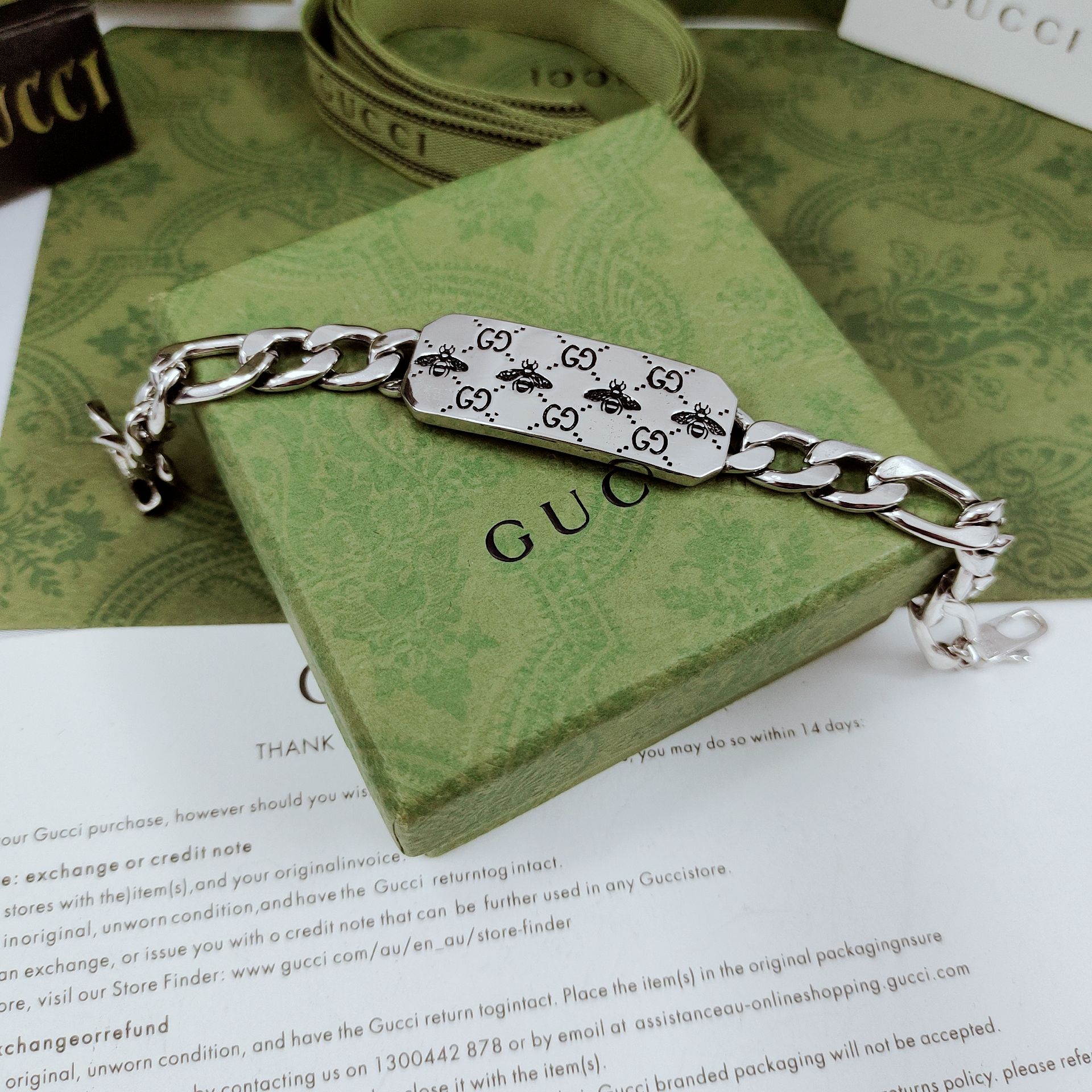 [TOP] GUCCI Bee Bracelet - Silver