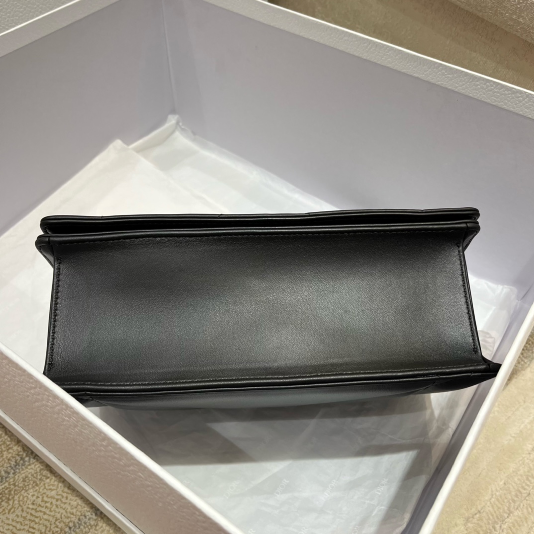 [Top] Christian Dior Montaigne Bag Sheepskin 25*8*15cm - Black