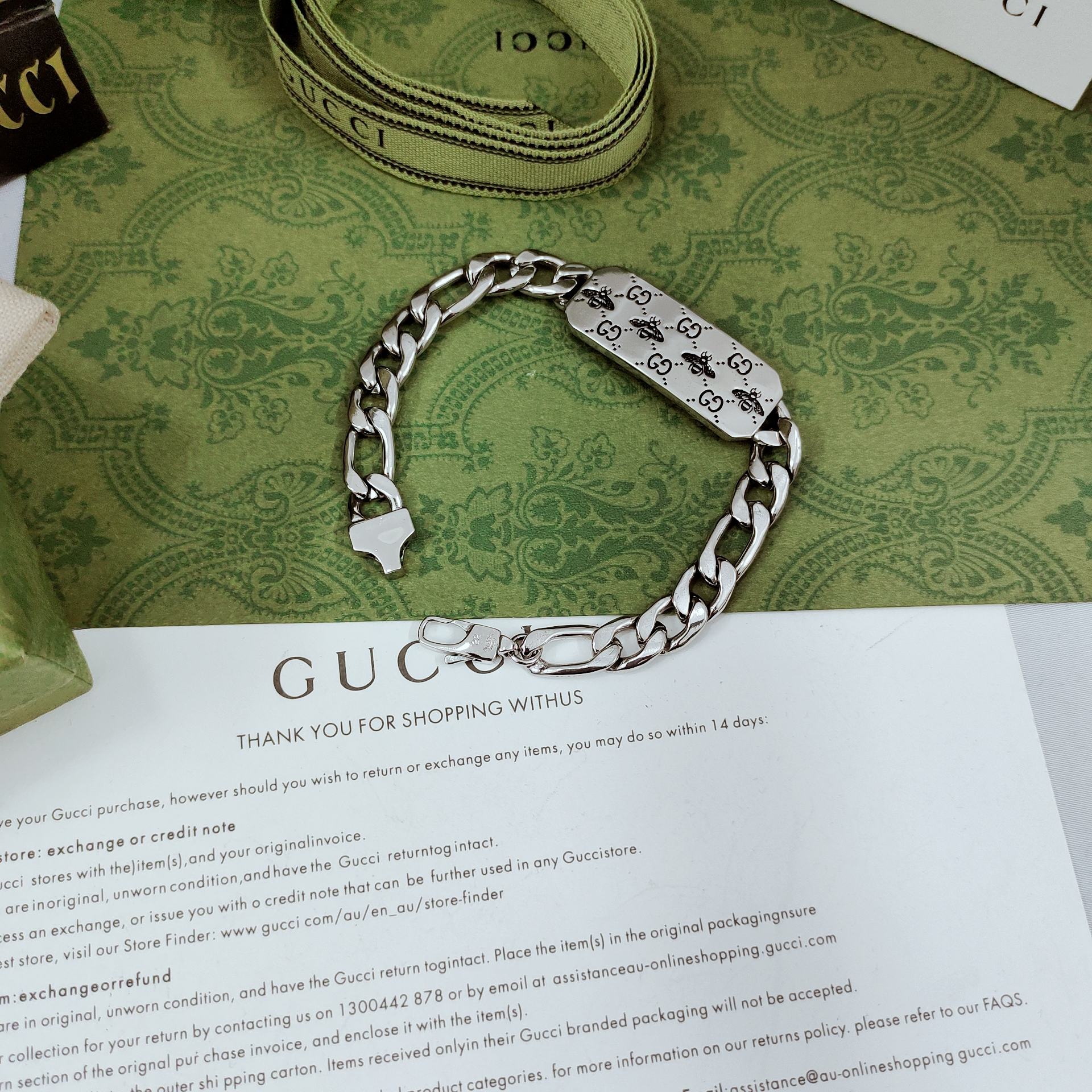 [TOP] GUCCI Bee Bracelet - Silver