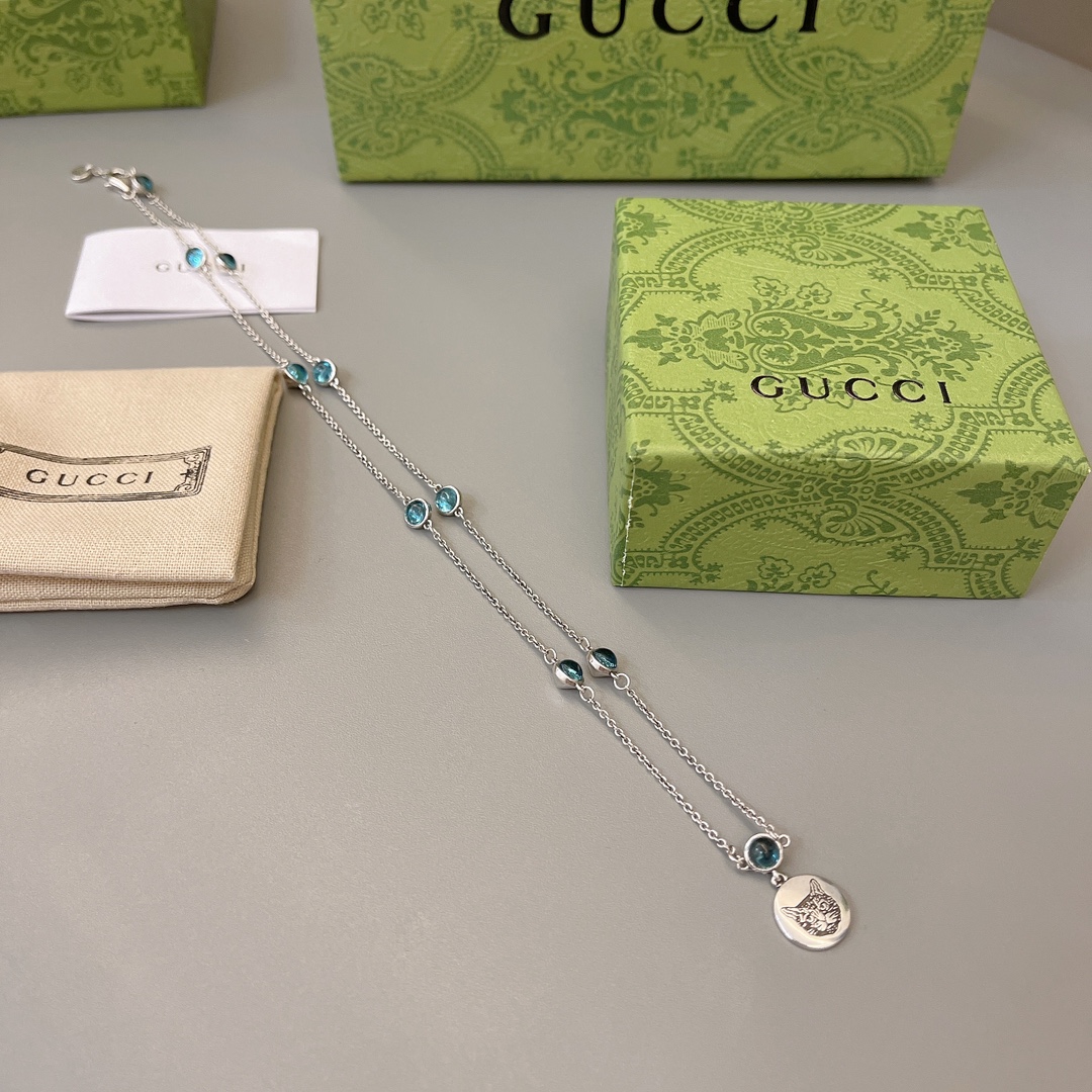 [TOP] GUCCI GG Necklace - Silver