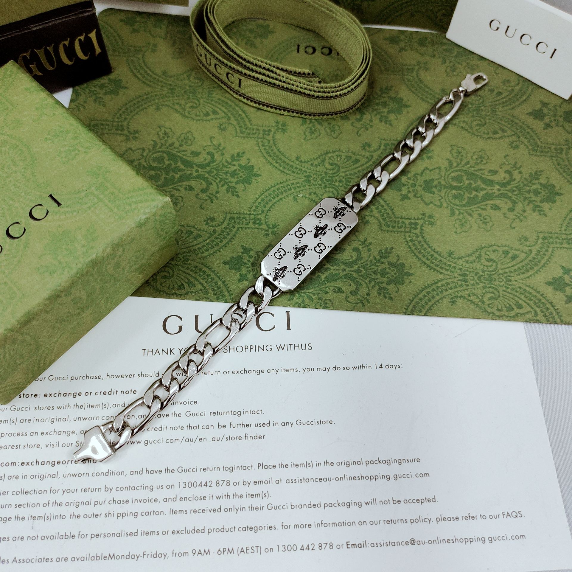 [TOP] GUCCI Bee Bracelet - Silver