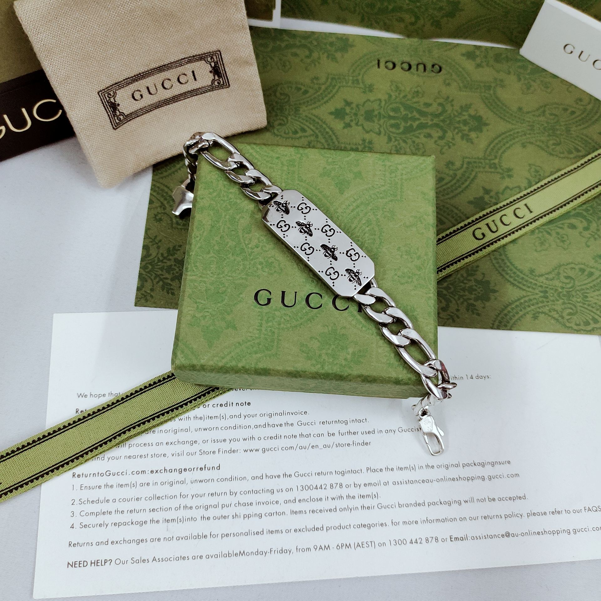 [TOP] GUCCI Bee Bracelet - Silver