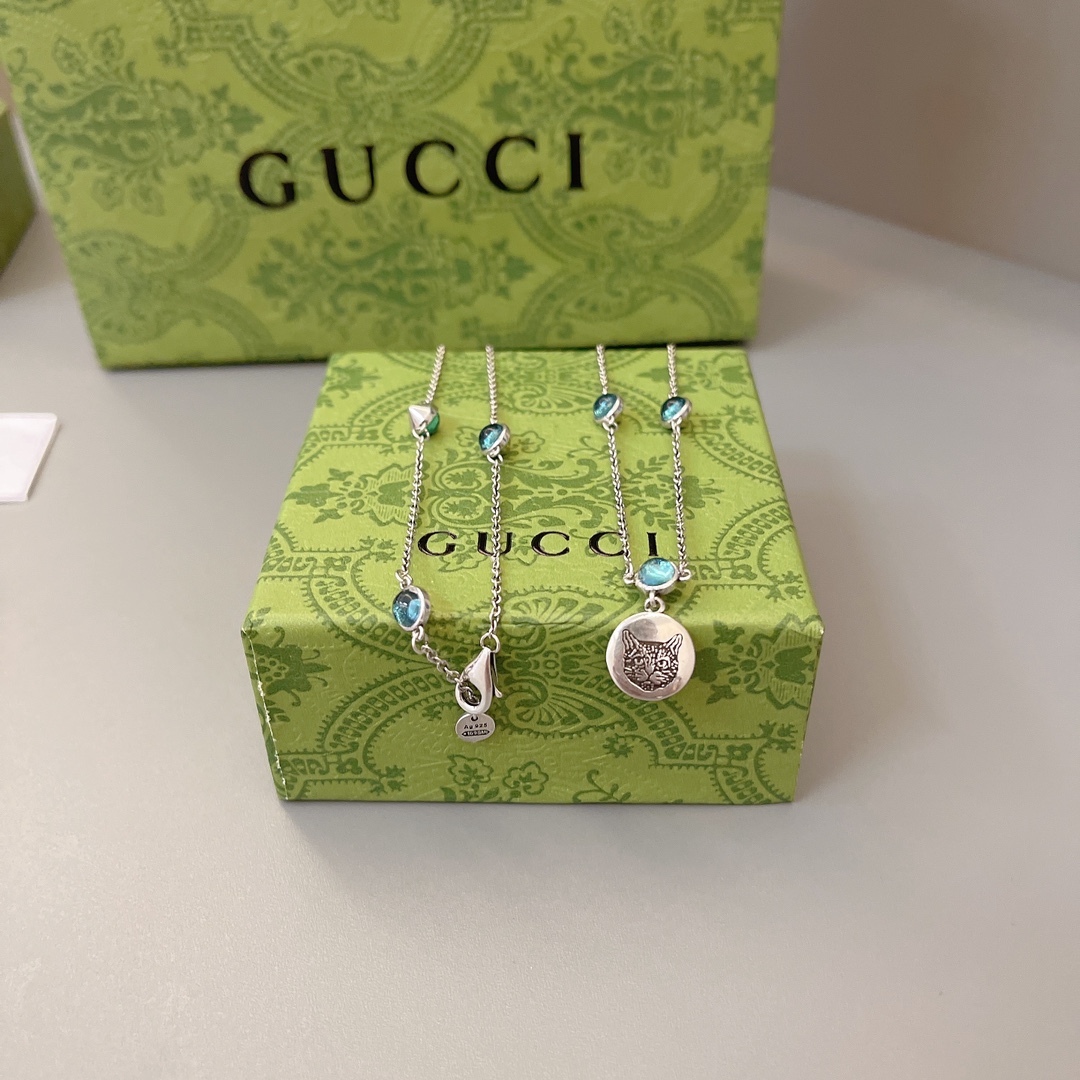 [TOP] GUCCI GG Necklace - Silver