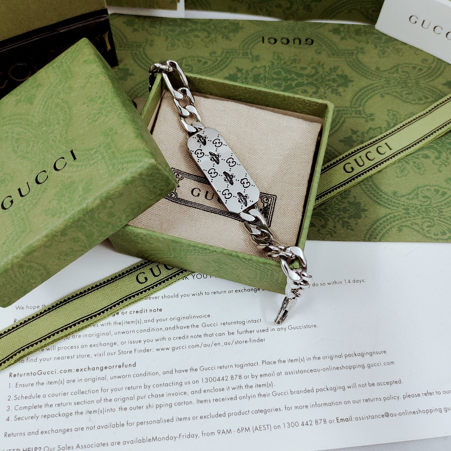 [TOP] GUCCI Bee Bracelet - Silver