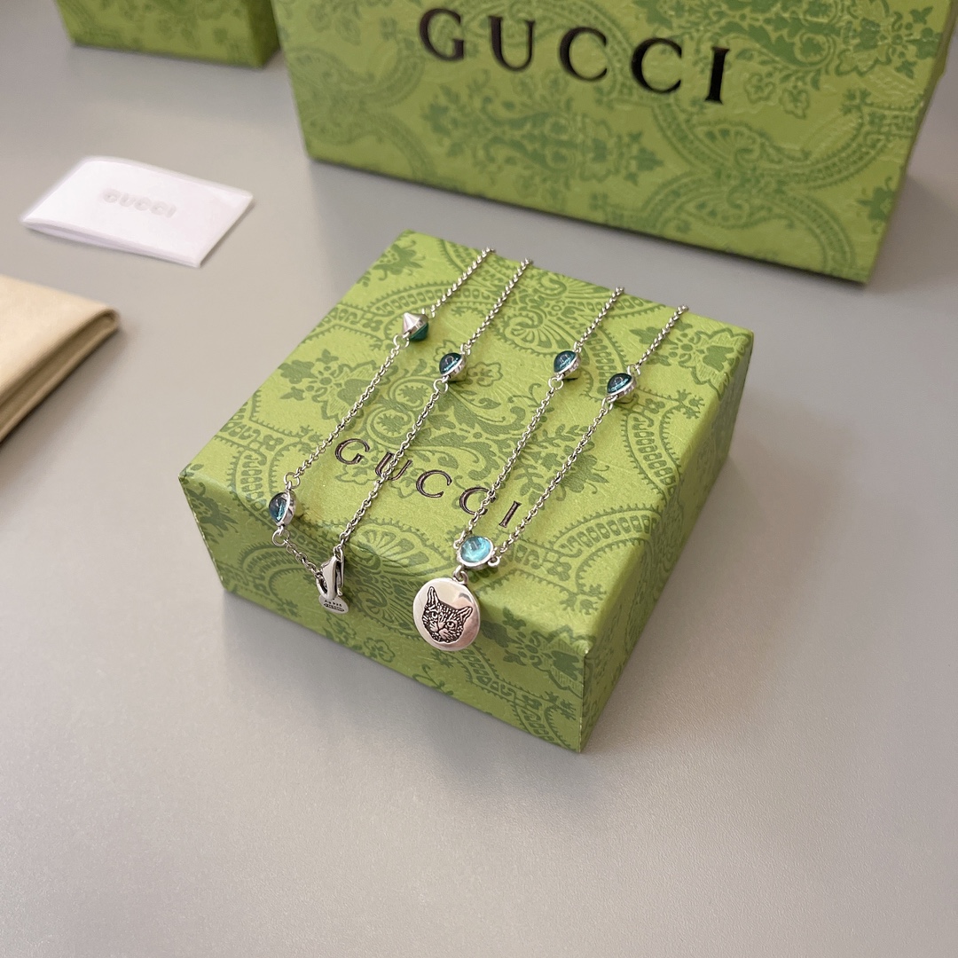 [TOP] GUCCI GG Necklace - Silver