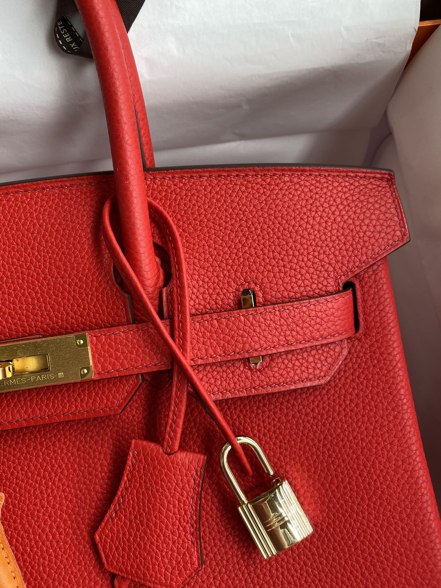 [TOP] HERMES Birkin Togo Leather 30cm - Rouge Casaque & GHW