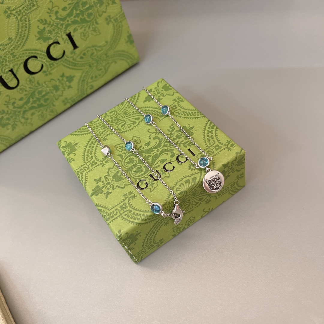 [TOP] GUCCI GG Necklace - Silver