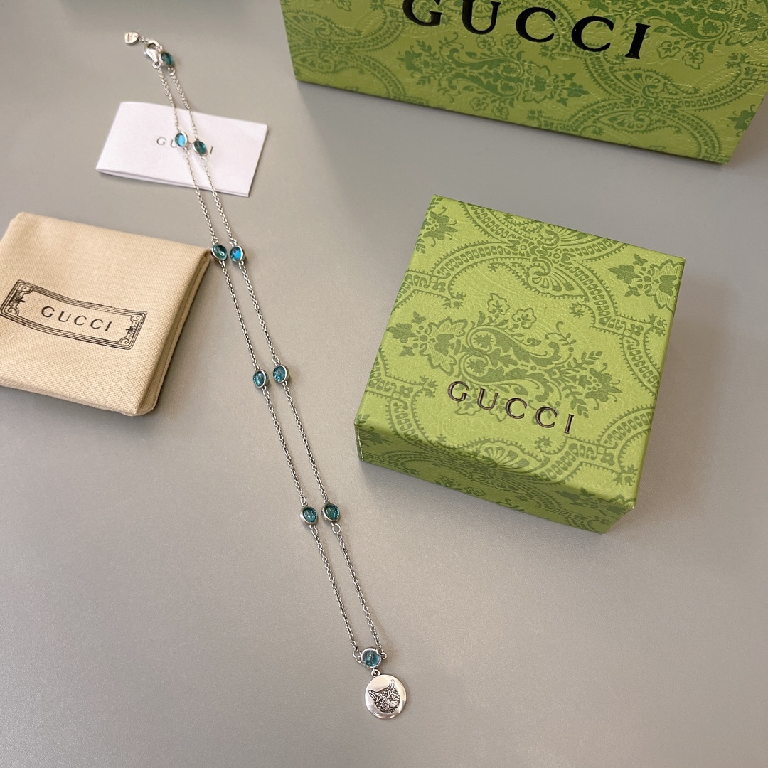 [TOP] GUCCI GG Necklace - Silver