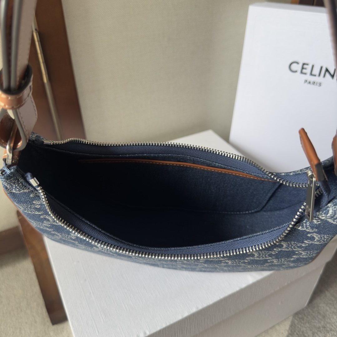 [TOP] CELINE AVA Bags Moon Bag 24.5*17*9cm - Blue